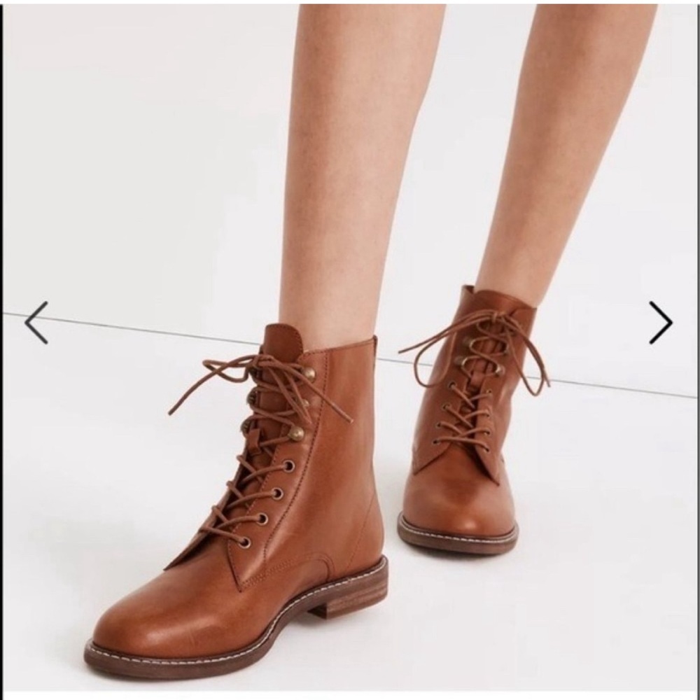 Madewell The Kellie Lace-Up Boot in Dried Maple